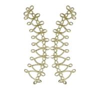 Alvivi Chinese Knots Frog Buttons Appliques Embroidered Sew on Patch for Dress Pillow Sewing Accessories Gold 3 One Size