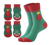Alvivi Dog and Human Matching Socks Combo Protective Paw Socks for Dogs Funny Present for Dog Parents Christmas Stocking Christmas Tree XL