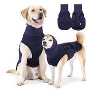 Alvivi Dog Calming Vest Pet Noise Anxiety Jacket with Ear Muffs for Thunderstorms Fireworks Breathable Hoodie for Travel Navy Blue S