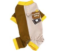 Alvivi Dog Pajamas Summer Dog Clothes With Dring Soft Stretchy Pjs Puppy Cats Girl Boy Onesies Jumpsuit Brown S