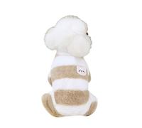 Alvivi Dog Winter Jacket Coat Fuzzy Plush Fleece Sweater with Leash D-Ring Warm Pullover Apparel for Small Medium Dogs Cats Brown L