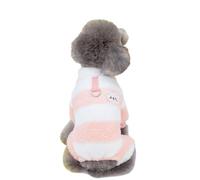Alvivi Dog Winter Jacket Coat Fuzzy Plush Fleece Sweater with Leash D-Ring Warm Pullover Apparel for Small Medium Dogs Cats Pink M