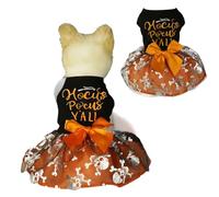 Alvivi Elegant Pet Halloween Costume Dress Shiny Metallic Skull Tulle Skirt with Bow for Small Dogs Perfect for Photography Black XL