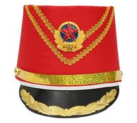 Alvivi Kids Adults Majorette Hat Marching Band Major Drum Hat for Theme Party Stage Performance Red B One Size