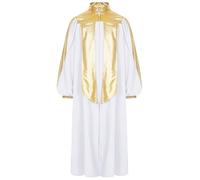 Alvivi Kids Boys Girls Graduation Gown Long Sleeve Choir Robe Church Praise Dance Dress Baptism Costume White 7-8 Years