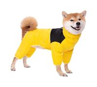 Alvivi Large Dog Waterproof Rain Suit with 4 Sleeves Reflective Full Body Jacket for Labrador Doberman Golden Retriever Rainy Days Yellow XXL