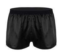 Alvivi Men's Satin Boxer Shorts Soft Silk Pyjama Shorts Underwear Boxers Briefs Swim Trunks Beachwear Black XXL