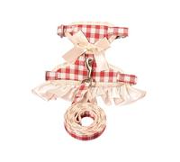 Alvivi No Pull Dog Harness with Leash Set Soft Lightweight Puppy Dressses Small Medium Dogs Pet Vest Red S