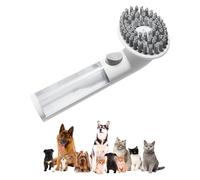 Alvivi Silicone Dog Bath Brush with Shampoo Dispenser Soft-Tip Pet Massage Brush for Bathing Grooming Deshedding Grey One Size