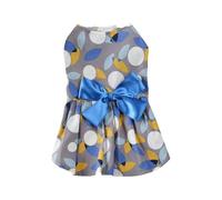 Alvivi Summer Dog Dresses Floral Pattern Pet Skirt Puppy Princess Dress with Bowknot Holiday Hawaii Beach Dog Clothes Blue XS