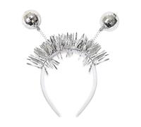 Alvivi Tinsel Disco Ball Headband - Vintage Mirror Ball Head Boppers for New Year's Eve Costume Accessories Silver A One Size