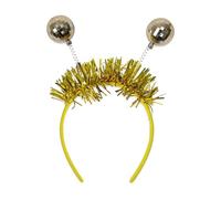 Alvivi Tinsel Disco Ball Headband - Vintage Mirror Ball Head Boppers for New Year's Eve Costume Accessories Gold One Size