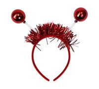 Alvivi Tinsel Disco Ball Headband - Vintage Mirror Ball Head Boppers for New Year's Eve Costume Accessories Red One Size