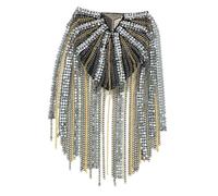 Alvivi Vintage Metal Tassel Epaulette Punk Shoulder Pads Metal Fringe Patch Epaulet for Blazer Uniform Suit Gun-color 1Pc One Size