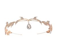 Alvivi Wedding Headband for Women Rhinestone Head Chain Forehead Bridal Headband Crystal Hair Band Rose Gold&White One Size