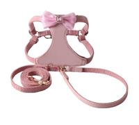 Alvivi Wedding Party Dog Harness with Pearl Bow Tie Elegant No Pull Vest Escape Proof for Small Dogs Pet Photos Pink XS