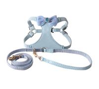 Alvivi Wedding Party Dog Harness with Pearl Bow Tie Elegant No Pull Vest Escape Proof for Small Dogs Pet Photos Blue 2XS