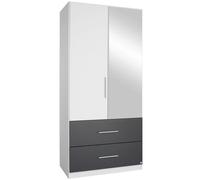 Alvor Wardrobe - 91cm - 2 Door - Combi - Alpine White & Metallic Dark Grey