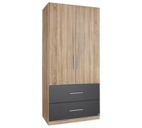 Alvor Wardrobe - 91cm - 2 Door - Sonoma Oak & Metallic Dark Grey