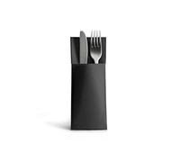 Alvotex Airlaid 50 Cutlery Bags Fabric Like Disposable Napkin, Paper, Black, 40 x 32 cm (50er Set)
