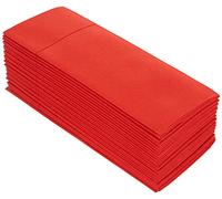 Alvotex Airlaid 50 Cutlery Bags Fabric Like Disposable Napkin, Paper, red, 32X40 cm
