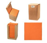 Alvotex Chic Airlaid 100 Cocktail Napkins, 1/4 Pleats, Fabric-Like, Disposable Napkin, Orange, 20 x 20 cm