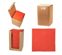 Alvotex Chic Airlaid 100 Cocktail Napkins, 1/4 Fold Fabric-Like, Disposable Napkin, Red, 20 x 20 cm