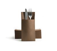 Alvotex CHIC Airlaid 50 Cutlery Napkins Cutlery Pockets, Fabric-like, Disposable Napkins, 39 x 40 cm, Brown
