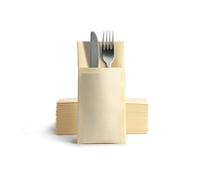 Alvotex CHIC Airlaid 50 Cutlery Napkins Cutlery Pockets, Fabric-like, Disposable Napkins, 39 x 40 cm, Champagne