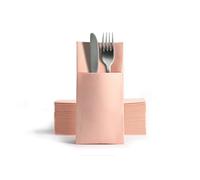 Alvotex Chic Airlaid 50 Cutlery Napkins Cutlery Pockets, Fabric-Like, Disposable Napkin, 39 x 40 cm, Pink