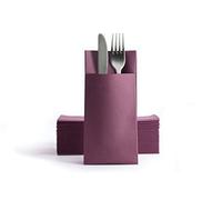 Alvotex Chic Airlaid 50 Cutlery Napkins, Cutlery Pockets, Fabric-Like, Disposable Napkin, 39 x 40 cm, Plum