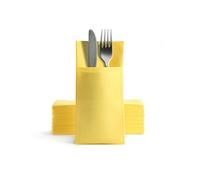 Alvotex CHIC Airlaid 50 Cutlery Napkins Cutlery Pockets, Fabric-like, Disposable Napkins, 39 x 40 cm, Yellow