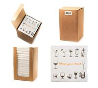 Alvotex CHIC Airlaid 100 Coctail Napkins, 1/4 Fold Fabric-Like, Disposable Napkins, Coffee Time Motif, 20 x 20 cm
