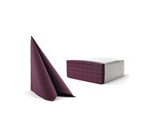 Alvotex Chic Airlaid 50 Napkins, Fabric-Like, Disposable Napkin, Purple, 40 x 40 cm