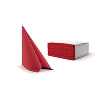 Alvotex Chic Airlaid 50 Napkins, Fabric-Like, High-Quality Disposable Napkin, Red, 40 x 40 cm