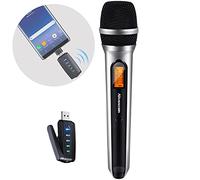 Alvoxcon UHF USB Wireless Microphone - Plug & Play, Clear Sound, for Conferences, Online Classes, Streaming, Meetings, Podcast, Youtube, Voice Recording, Vlogs, Interviews, Video and Events