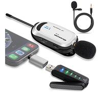 Alvoxcon Wireless Microphone for iPhone & Computer USB Lapel Mic System for Android, PC, Laptop, Speaker, Podcasting, Vlog, YouTube, Conference, Vocal Recording, Gaming (with Monitor Jack)