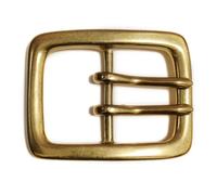ALVYNG 1.5“（3.8cm） Solid Brass Double Needle Belt Buckle, Square 02, Large
