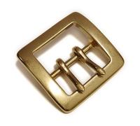 ALVYNG 1.5“（3.8cm） Solid Brass Double Needle Belt Buckle, Square 03, Large
