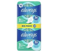 Always Ultra Normal (Size 1) Sanitary Pads Towels with Wings, 28 per Pack (Pack of 3) - 84 Pads in Total