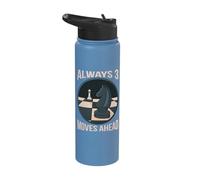 Always 3 Moves Ahead Chess Wisdom Stainless Steel Insulated Water Bottle
