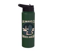 Always 3 Moves Ahead Chess Wisdom Stainless Steel Insulated Water Bottle