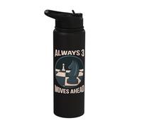 Always 3 Moves Ahead Chess Wisdom Stainless Steel Insulated Water Bottle
