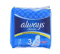 Always - Always Classic Night (Size 3) Sanitary Napkins with Wings - 8 Count (Pack of 1)