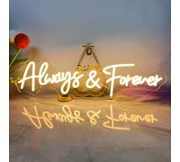 Always And Forever Neon Sign Dimmable with USB Powered, LED Light Sign for Wall Decor, Always & Forever Neon Led Sign for Lovers Proposal Wedding, 22.5"x6", Warm White