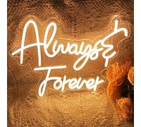 Always and Forever Neon Sign for Wall Decor USB Powered Neon Light Dimmable LED Sign Neon Lights for Lovers Anniversary Wedding Engagement Party Birthday Gift (Warm White,15.4"*12.2")