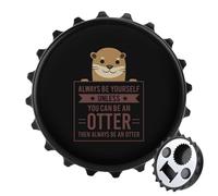 Always Be A Otter 2 in 1 Magnetic Beer Bottle Opener Fridge Magnets Easy Storage Gift for Men Women Black-Style