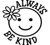 Always Be Kind Smiley Face Quote Vinyl Decal Sticker for Car/Window/Wall/Laptop (Gold)