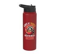 Always be Yourself Raccoon Eating Ramen Japanese Noodles Stainless Steel Insulated Water Bottle