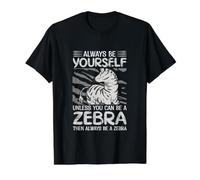 Always Be Yourself Unless You Can Be A Zebra Funny Animal Value Graphic T-Shirt, Men, Black, M